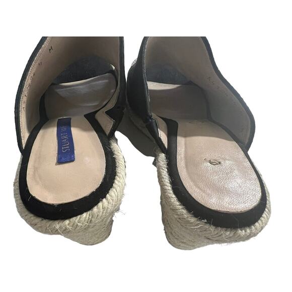 Stuart Weitzman Women’s Marabella Wedge Sandal SZ 5 Black Suede Espadrille Spain - Picture 8 of 10